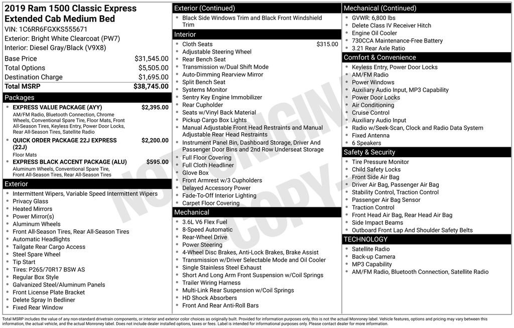 ram ram 1500 classic 2019 1C6RR6FGXKS555671 image